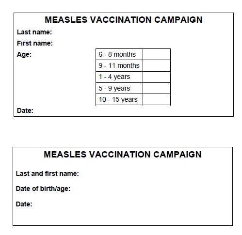 Appendix 25 Measles Vaccination Cards Examples MSF Medical Guidelines   Appendix 25.PNG